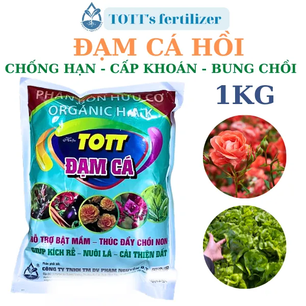 Đạm cá hồi dùng cho cây kiểng hoa hồng,mai, rau củ quả gói 1kg TOTT's ferilizer