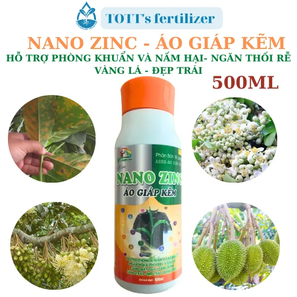 Nano zinc - áo giáp kẽm chai 500ml TOTT's fertilizer