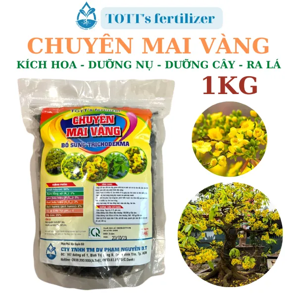 Phân Bón Mai bổ sung tricoderma chuyên dùng cho cây mai gói 1kg TOTT's Fertilizer
