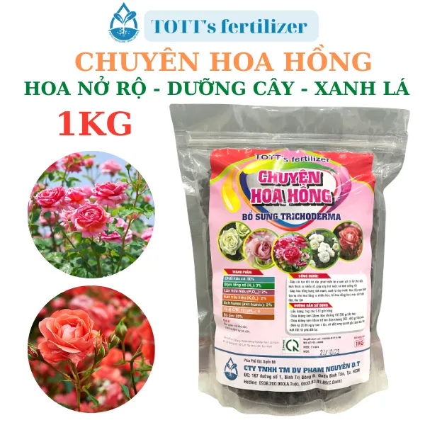 Phân hoa hồng, kích hoa, nảy chồi xanh lá TOTT's fertilizer gói 1kg