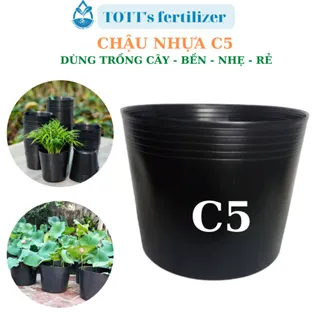 Chậu nhựa đen C5 (10.5x10x7.5) dày đầy bền để trồng cây TOTT's fertilizer