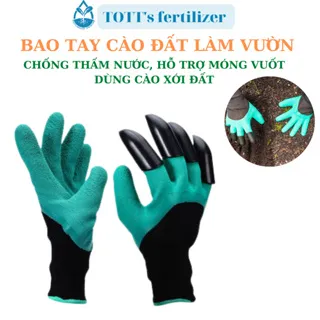 Găng tay làm vườn thiết kế thông minh chống thấm nước hỗ trợ móng vuốt dùng cào xới đất TOTT's fertilizer