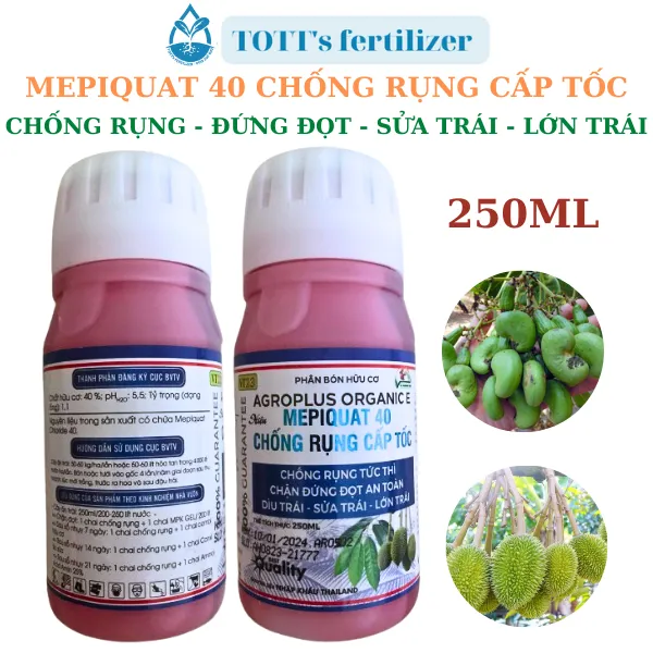 Mepiquat 40-chống rụng cấp tốc chai 250ml TOTT/s fertilizer