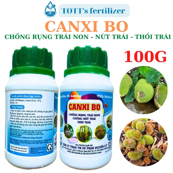 CANXI BO chống rụng nụ, rụng trái non, tăng đậu trái , dùng cho cây cảnh, cây ăn quả hũ 100g TOTT's fertilizer