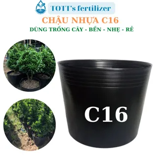 Chậu nhựa đen C16 dẻo trồng và ươm cây ( 40 x 31cm ) bền, dẻo, nhẹ TOTT's fertilizer