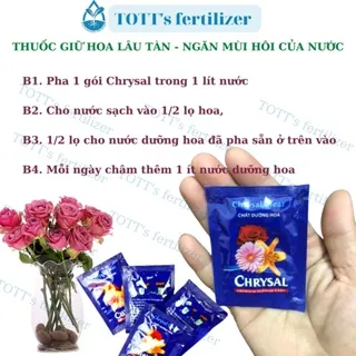 Chrysal dưỡng hoa lâu tàn, cắm hoa tươi lâu dành cho hoa bình, không gây hôi nước TOTT's fertilizer