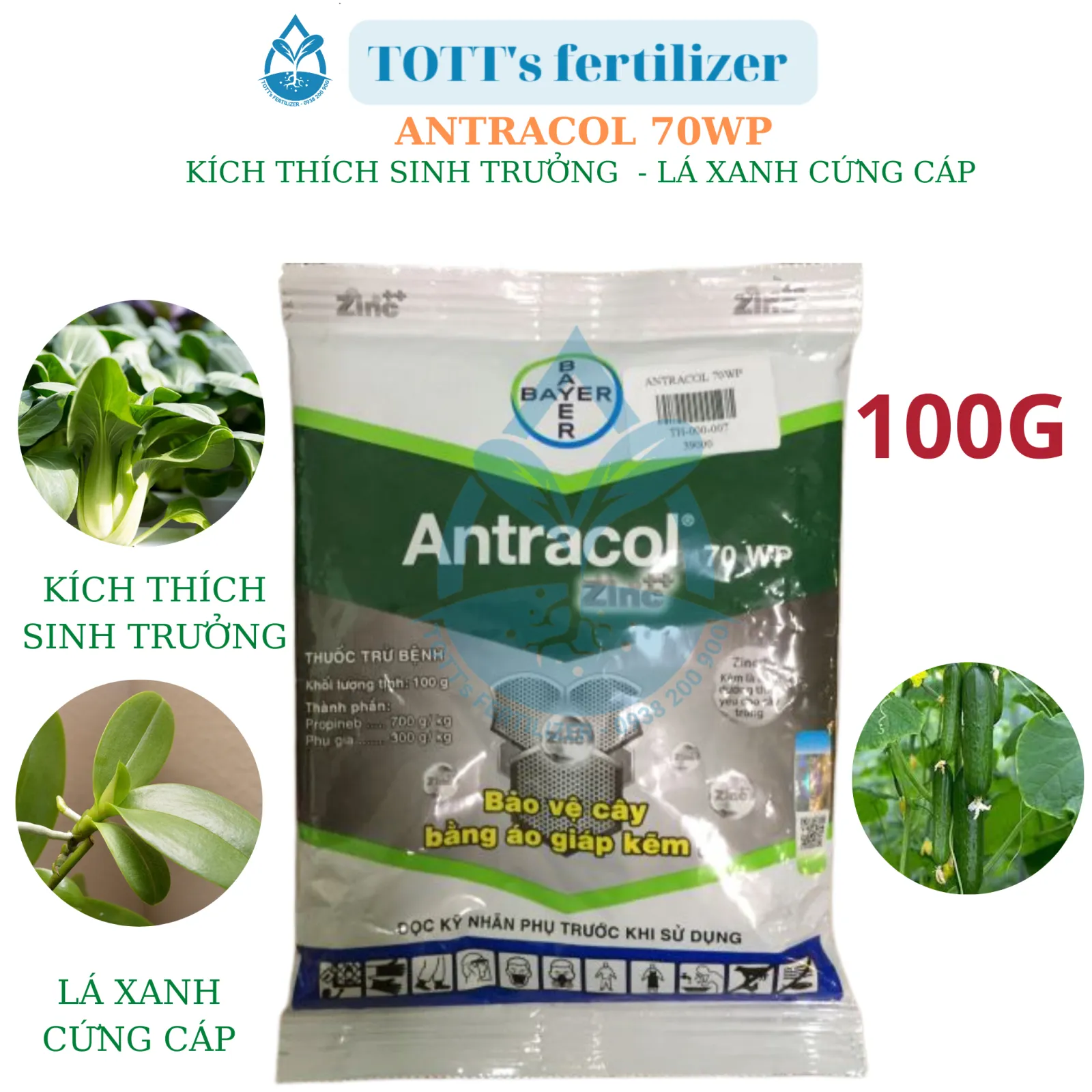 Thuốc Trừ Bệnh Cây Trồng ANTRACOL (Gói 100g)