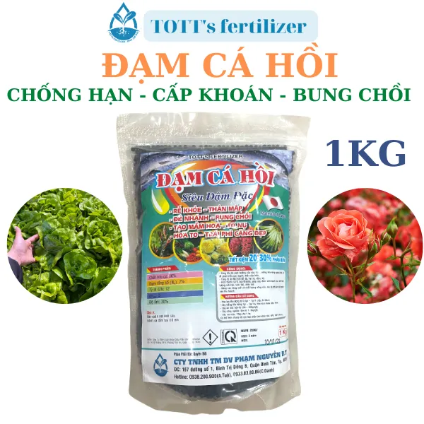 Đạm cá hồi dùng cho cây kiểng hoa hồng,mai, rau củ quả gói 1kg TOTT's ferilizer