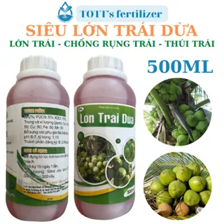 Siêu lớn trái dừa chai 500ml, lớn trái, tròn trái, cơm dày, ngọt nước trái dừa TOTT's fertilizer