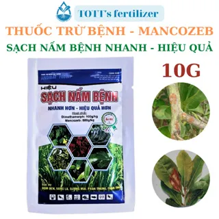 Thuốc trừ nấm bệnh mancozeb gói 10g, sạch nấm bệnh cho cây trồng nhanh và hiệu quả TOTT's fertilizer